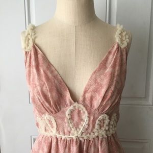 Anna Sui pink and ivory sun dress